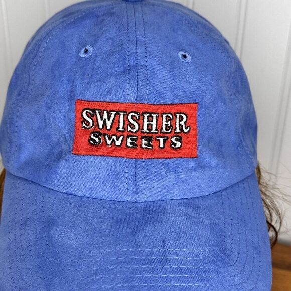 Swisher Sweets Strata Mfg Faux Micro Suede Mfg Hat Cap Blue Embroidered RARE - Picture 2 of 12